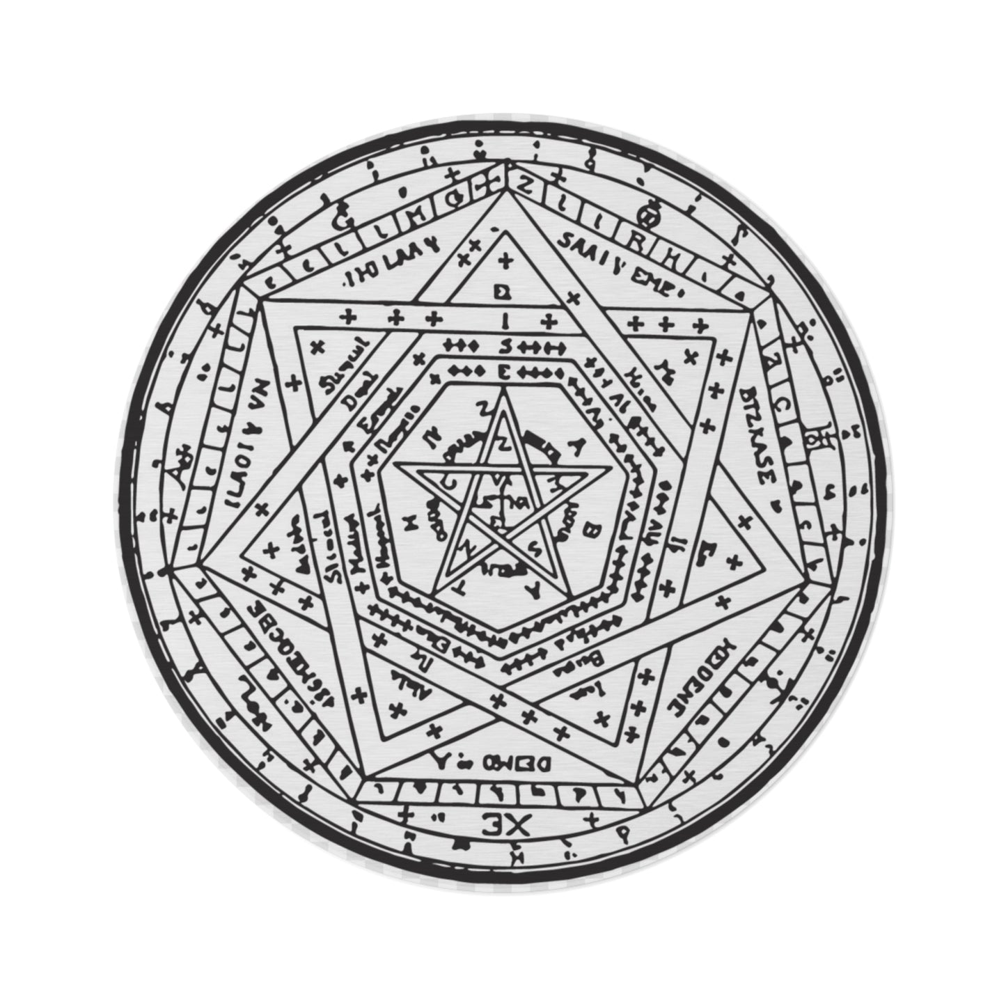 Mystical Sigillum Dei Aemeth Rug - 60x60 Round Rug