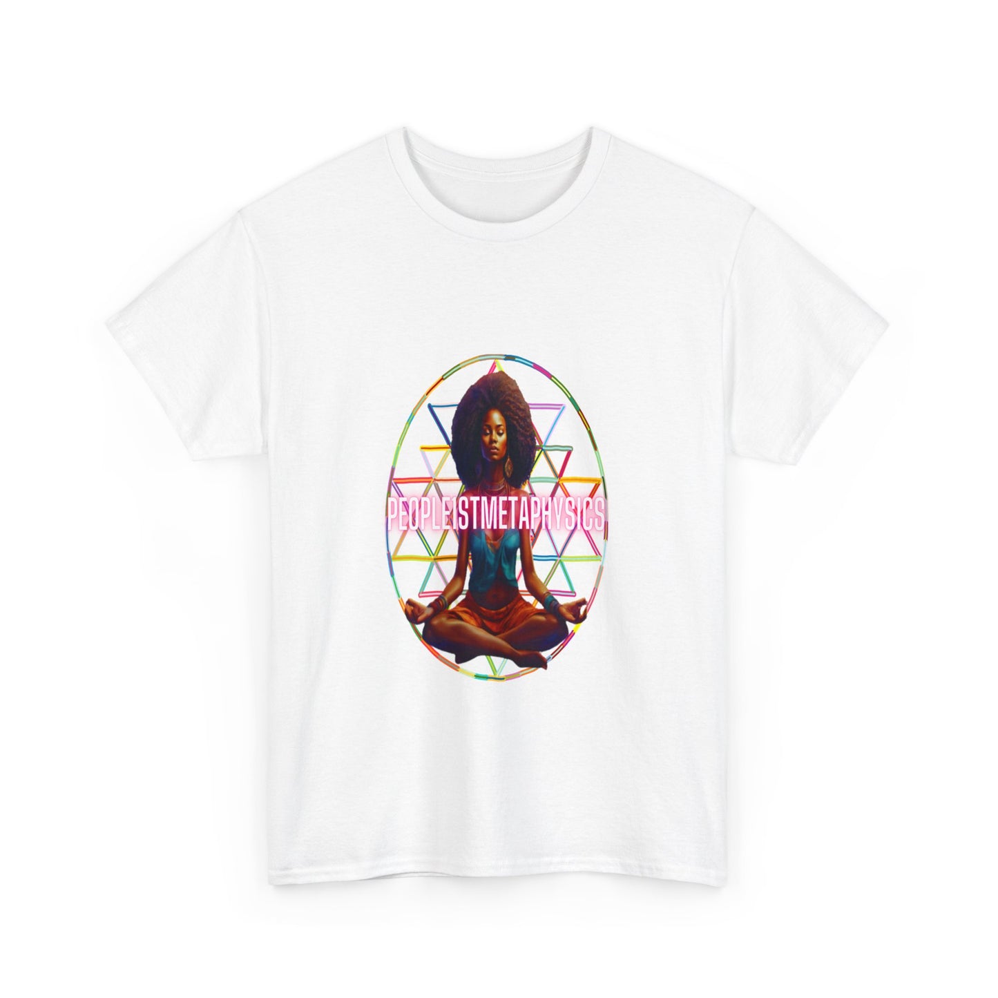 People1stMetaphysics Cosmic Light Heavy Cotton Tee - Connect with the Universe