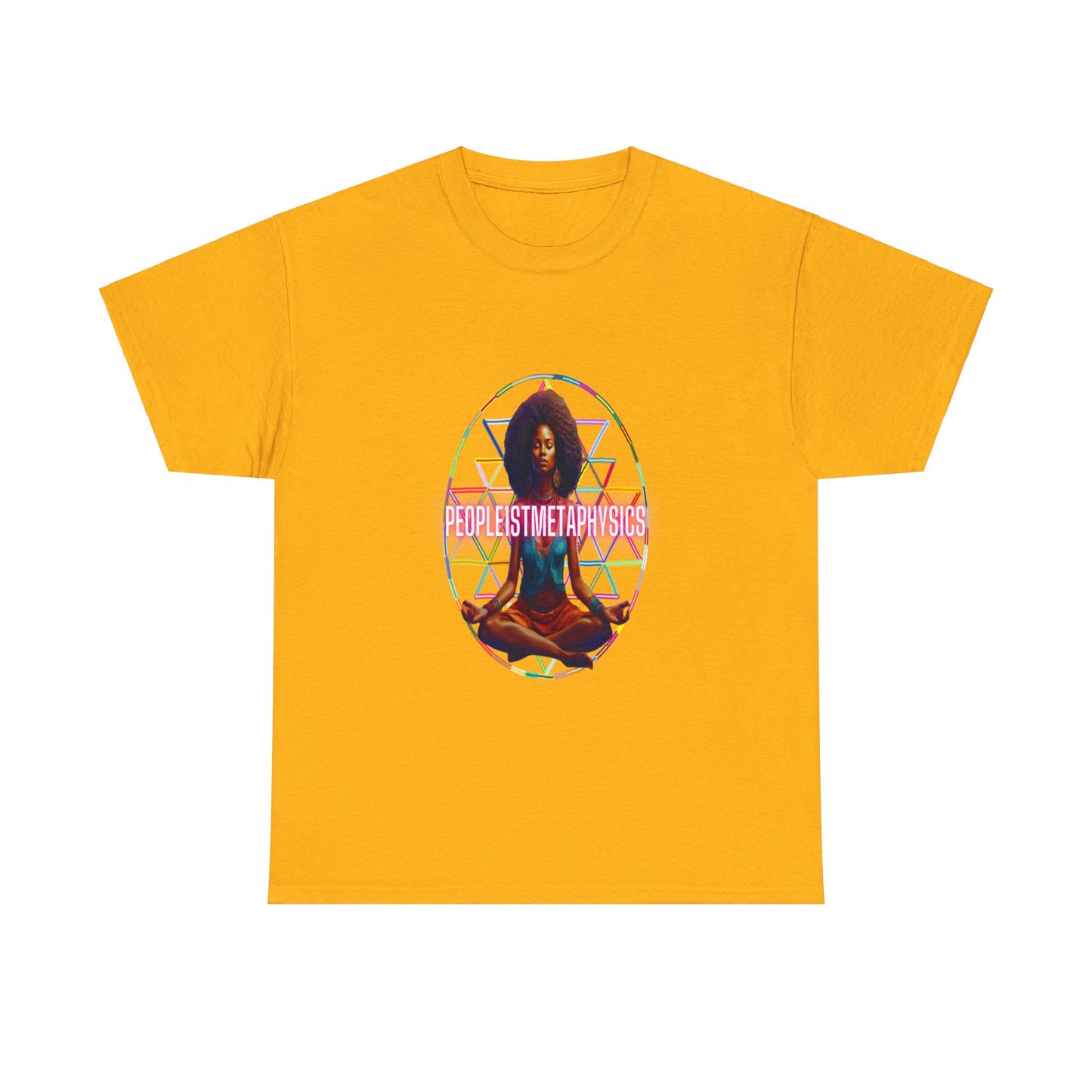 People1stMetaphysics Cosmic Light Heavy Cotton Tee - Connect with the Universe