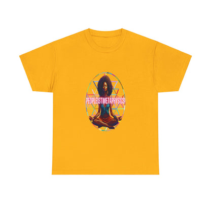 People1stMetaphysics Cosmic Light Heavy Cotton Tee - Connect with the Universe