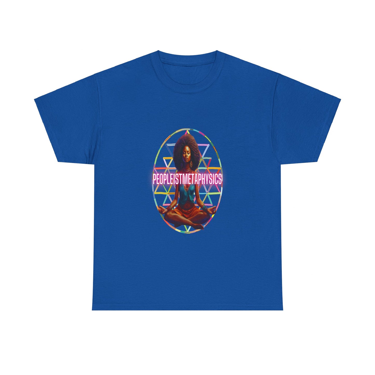 People1stMetaphysics Cosmic Light Heavy Cotton Tee - Connect with the Universe