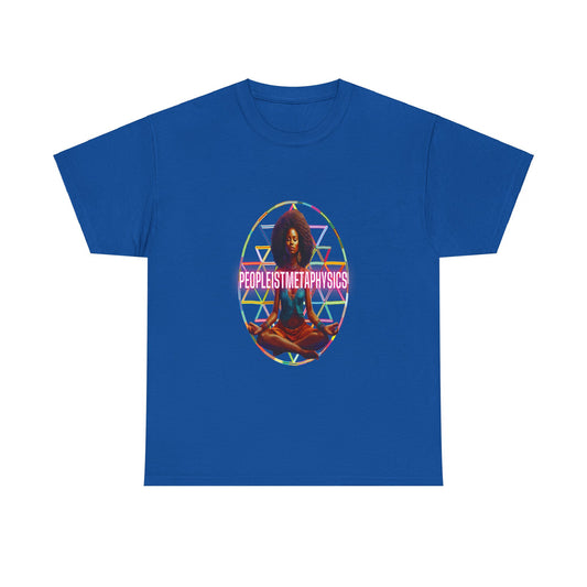 People1stMetaphysics Cosmic Light Heavy Cotton Tee - Connect with the Universe