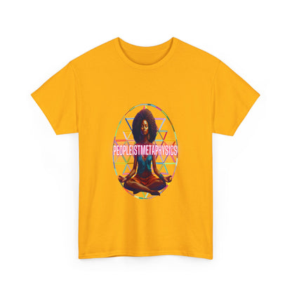 People1stMetaphysics Cosmic Light Heavy Cotton Tee - Connect with the Universe