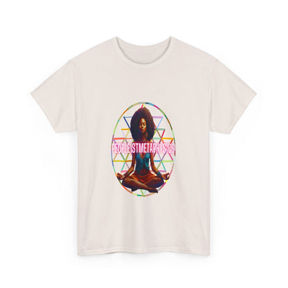 People1stMetaphysics Cosmic Light Heavy Cotton Tee - Connect with the Universe