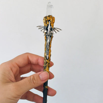 Triple Moon Crystal Wand for Altar Work