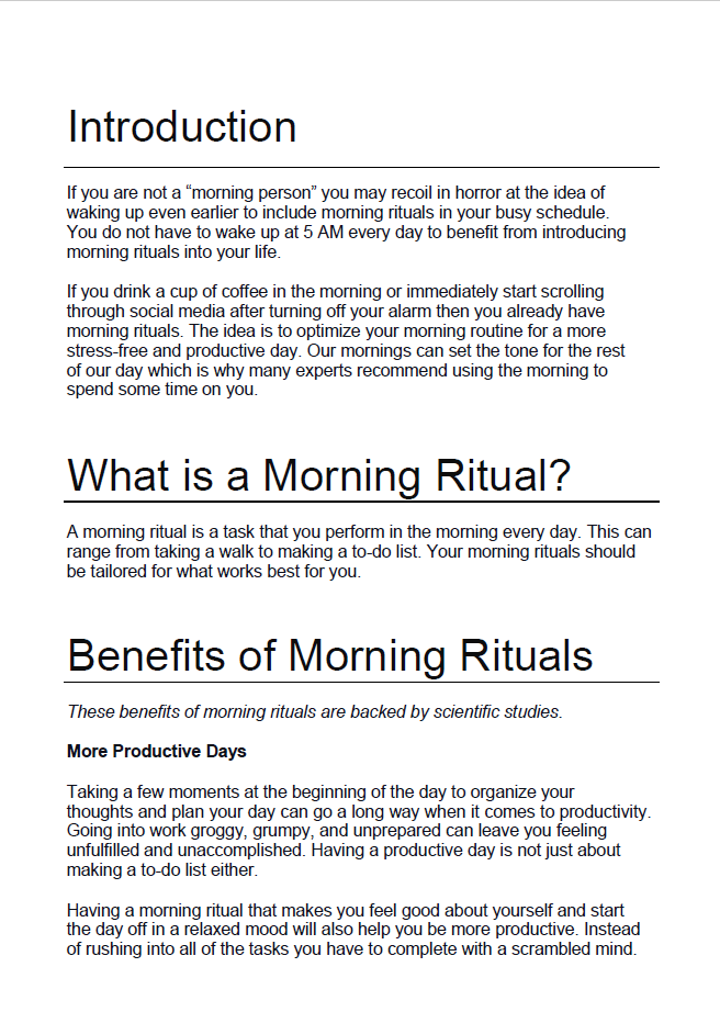 5 Benefits of Morning Rituals #MorningRituals #SelfHelp #Rituals