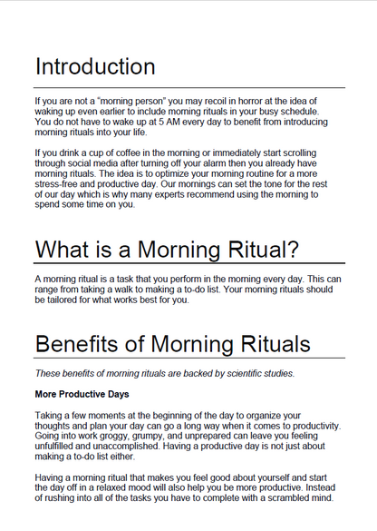 5 Benefits of Morning Rituals #MorningRituals #SelfHelp #Rituals