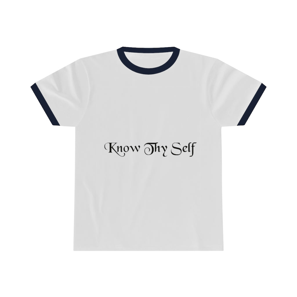 Know Thy Self Unisex Ringer Tee #SelfRealilzation #KnowThySelf #SelfConquestTee #MotivationalTees #FreeYourMind