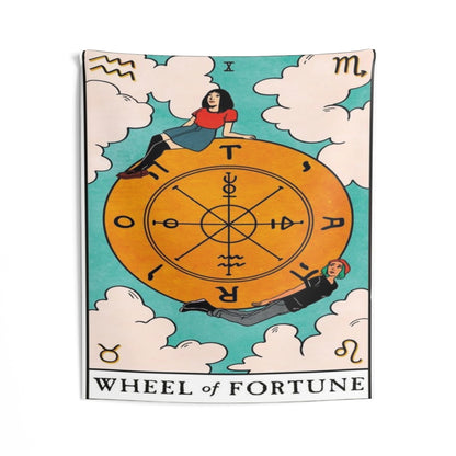 The Wheel of Fortune (Female) Wall Tapestry (Lisa Sterle Illustration) #Tarot #WallTapestry #MagickTapestries