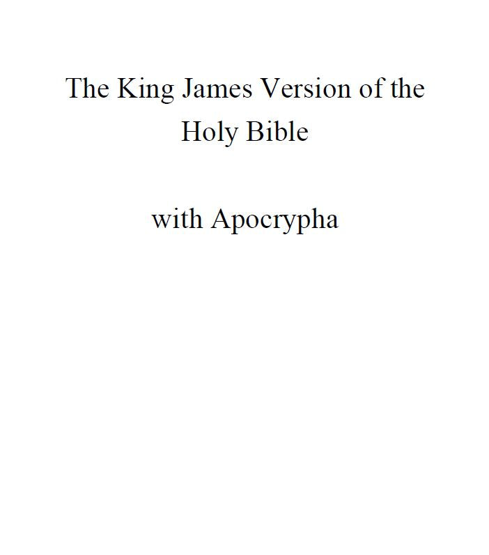 The King James Version of the Holy Bible with Apocrypha *Instant Download*
