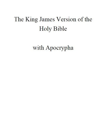 The King James Version of the Holy Bible with Apocrypha *Instant Download*