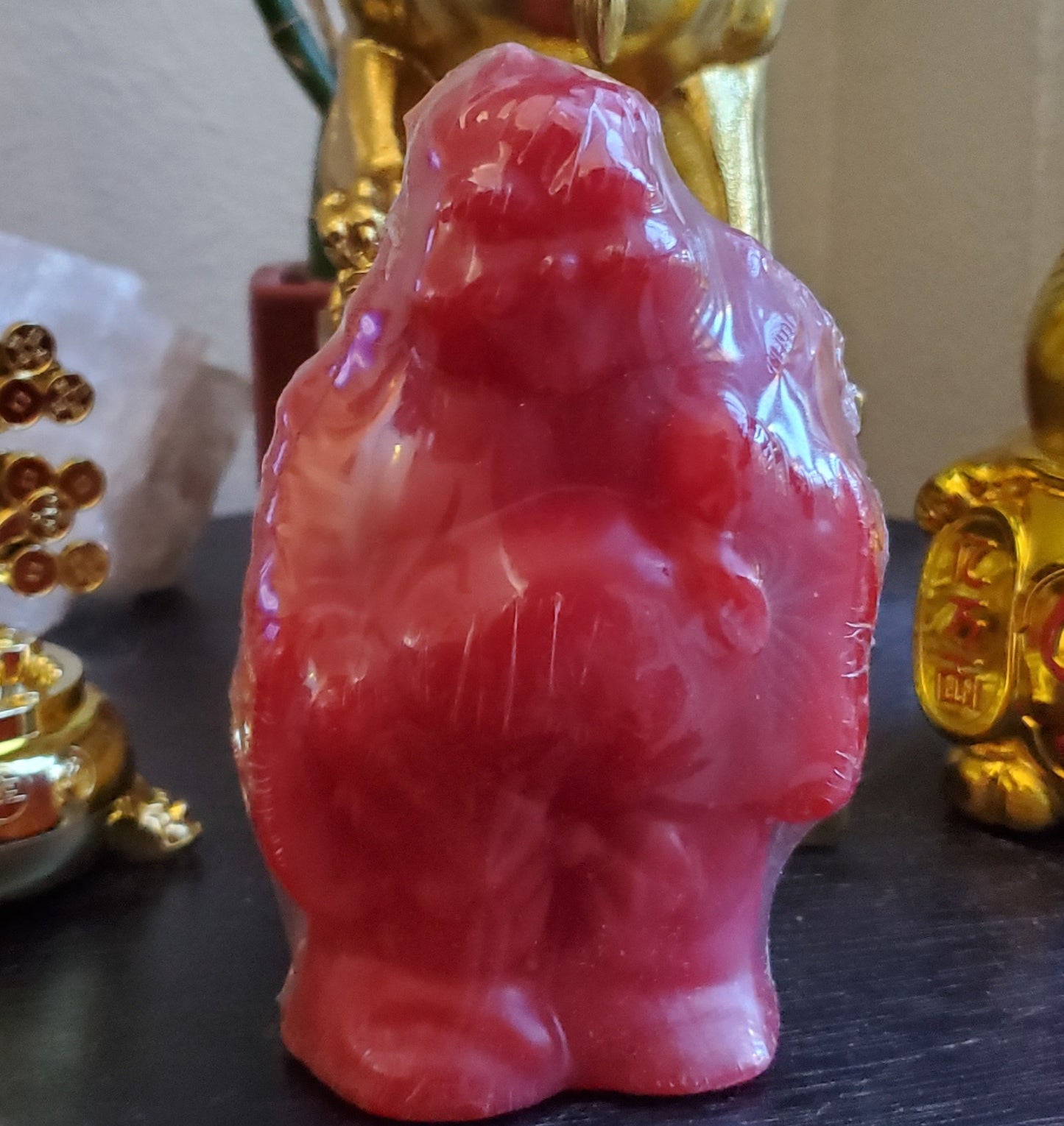 5.75 In Tall Red Lucky Buddha Candle #CandleMagick #AltarWork #LuckyBuddha