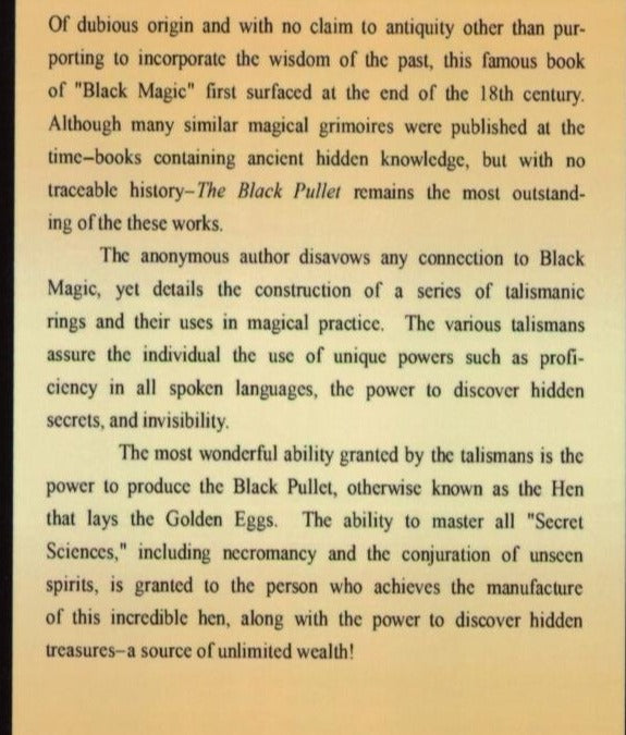 The Black Pullet: Science of Magical Talisman Paperback #InstantDownload