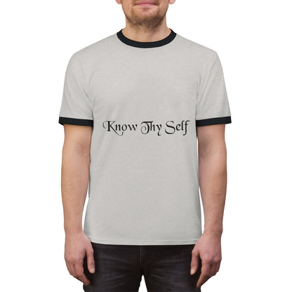 Know Thy Self Unisex Ringer Tee #SelfRealilzation #KnowThySelf #SelfConquestTee #MotivationalTees #FreeYourMind